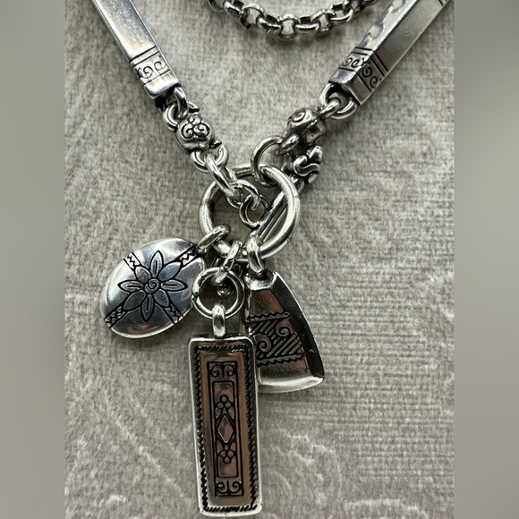 Brighton Charm Necklace Long 32” Length Toggle Closure Vintage Brighton - Picture 5 of 14